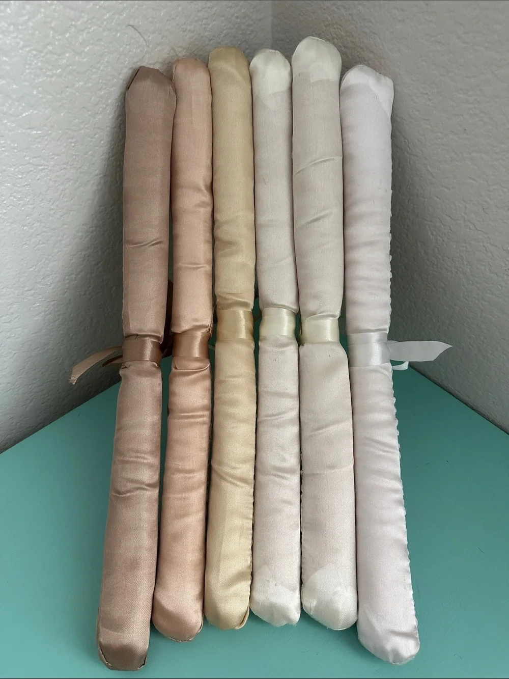 Satin padded heavy duty hangers-set of 6ct. in natural ombré colors-brand new.